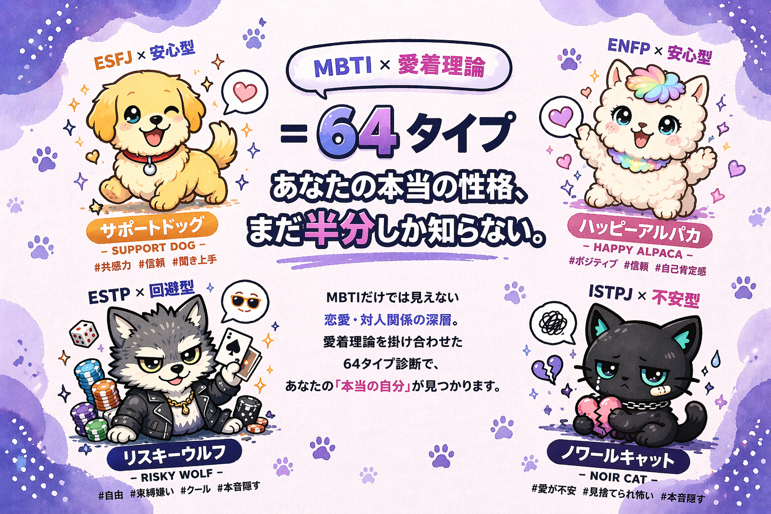 MBTI × 愛着理論 = 64タイプ
