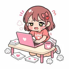 レポを書き切るまで寝ないのイラスト