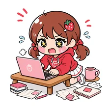 書き切るまで配信を閉じられないのイラスト