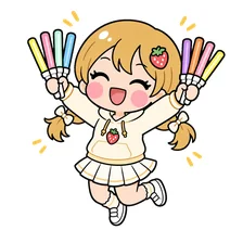 サイリウムを全色持つ人のイラスト